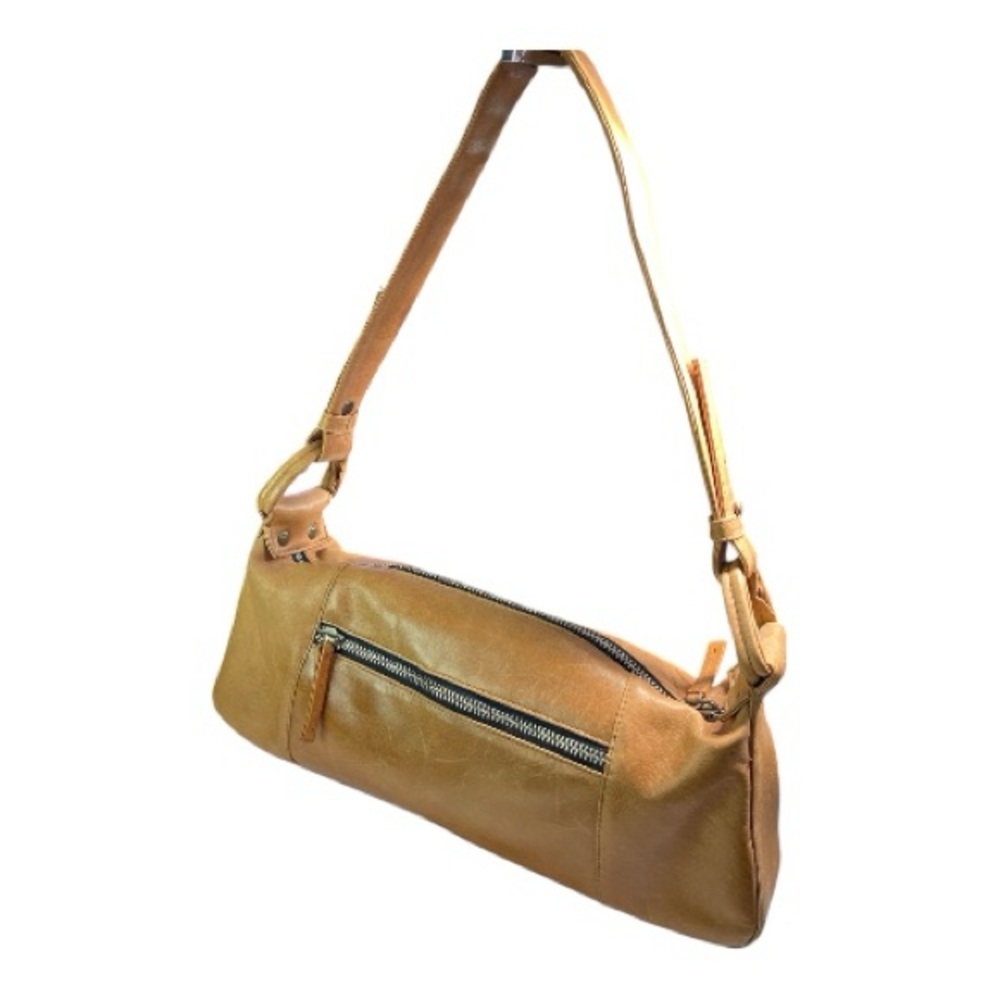 Vintage Derek Alexander Leather Shoulder Bag Tan Y2K